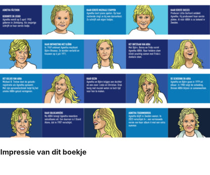 Impressie pagina’s miniatuurboekje Agnetha Fältskog – ABBA – MatchBoox