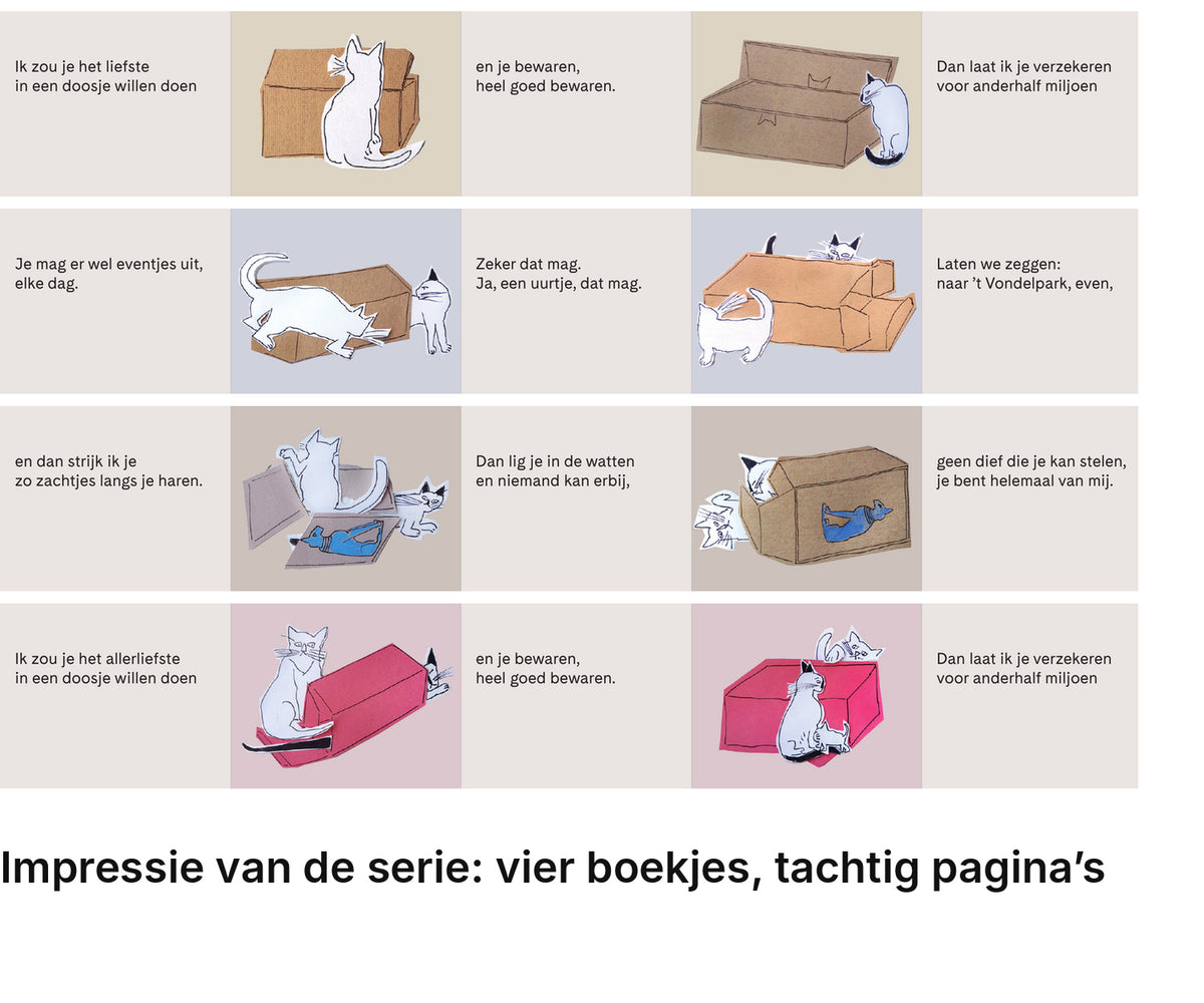 Impressie pagina’s serie miniatuurboekjes Annie M.G. Schmidt - Ik zou je het liefste in een doosje willen doen – MatchBoox