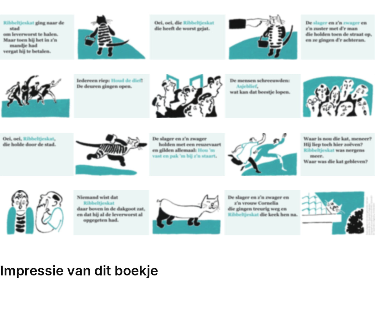 Impressie pagina’s miniatuurboekje Annie M.G. Schmidt – Ribbeltjeskat – MatchBoox