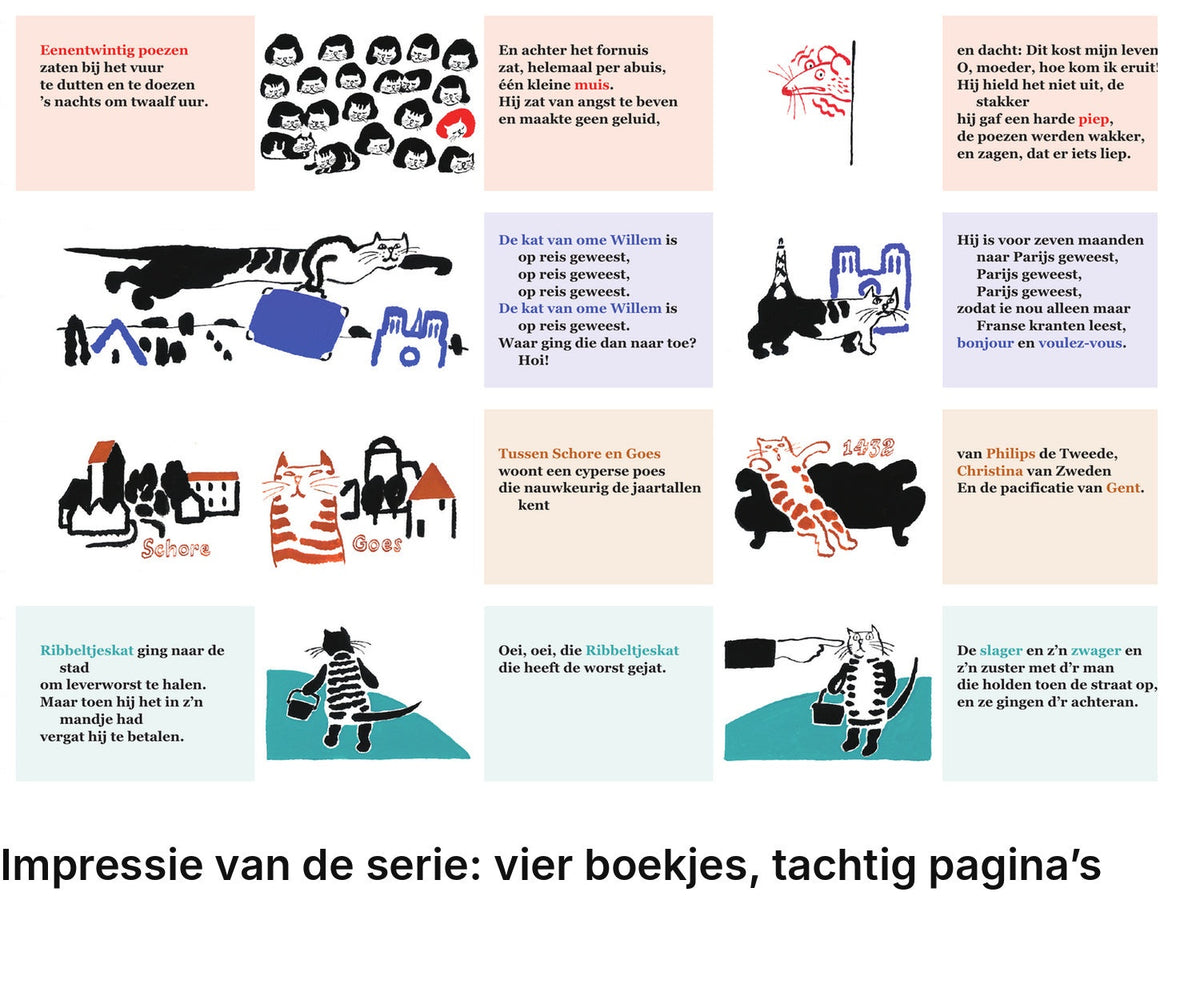 Impressie pagina’s serie miniatuurboekjes Annie M.G. Schmidt Serie – MatchBoox