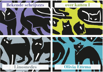 Deirdre Roovers vormgeving – Bekende schrijvers over katten Serie 1, cover – MatchBoox Mini boekjes