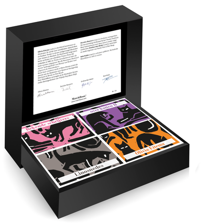 Deirdre Roovers vormgeving – Bekende schrijvers over katten Serie 2, complete serie – MatchBoox Mini boekjes