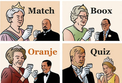 Cover serie miniatuurboekjes Erik Varekamp illustraties – Lang Leve Ons Oranjehuis – MatchBoox
