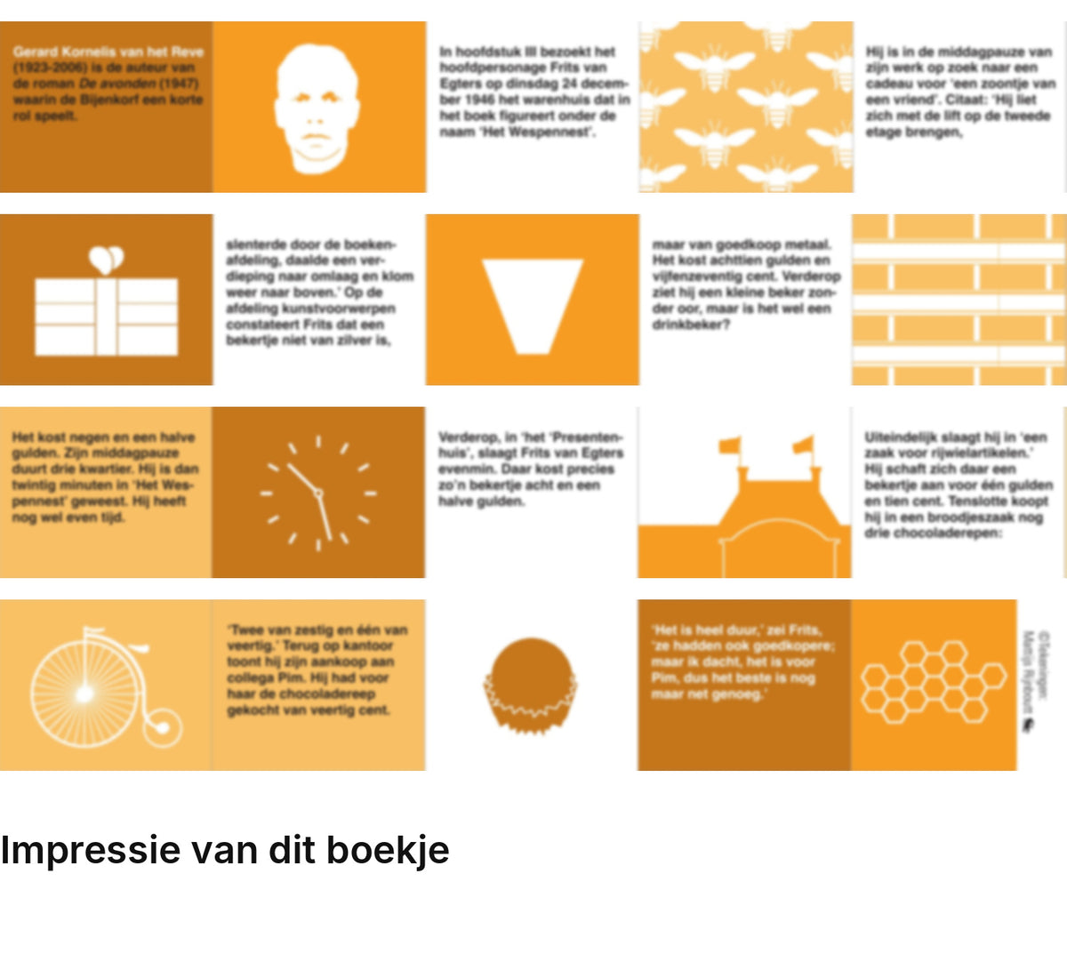 Impressie pagina’s miniatuurboekje G.K. van het Reve en de Bijenkorf Amsterdam – MatchBoox