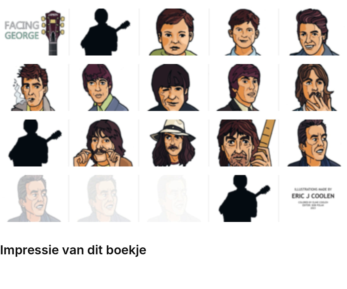 Impressie pagina’s miniatuurboekje George Harrison – The Fab Four – MatchBoox