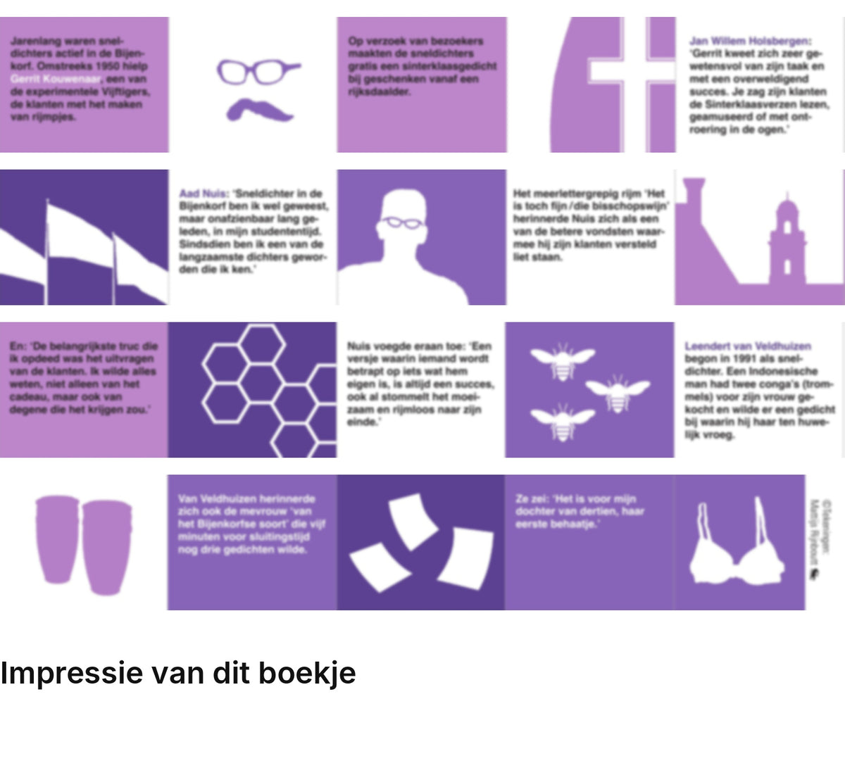Impressie pagina’s miniatuurboekje Gerrit Kouwenaar en de Bijenkorf Amsterdam – MatchBoox