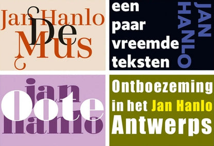 Cover serie miniatuurboekjes Huug Schipper typografie – Jan Hanlo Serie – MatchBoox