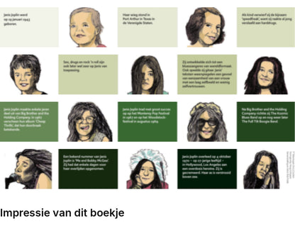 Impressie pagina’s miniatuurboekje Janis Joplin – De Club van 27 – MatchBoox