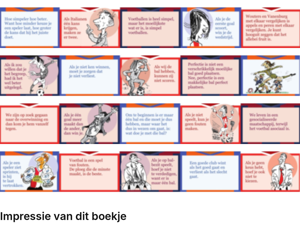 Impressie pagina’s miniatuurboekje Johan Cruijff – Als wij de bal hebben kunnen zij niet scoren – MatchBoox