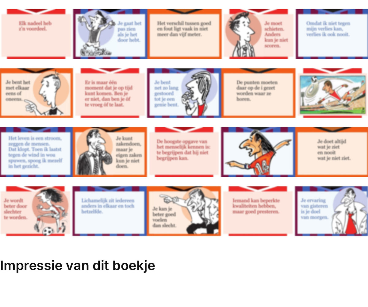 Impressie pagina’s miniatuurboekje Johan Cruijff – Elk nadeel heb z'n voordeel – MatchBoox