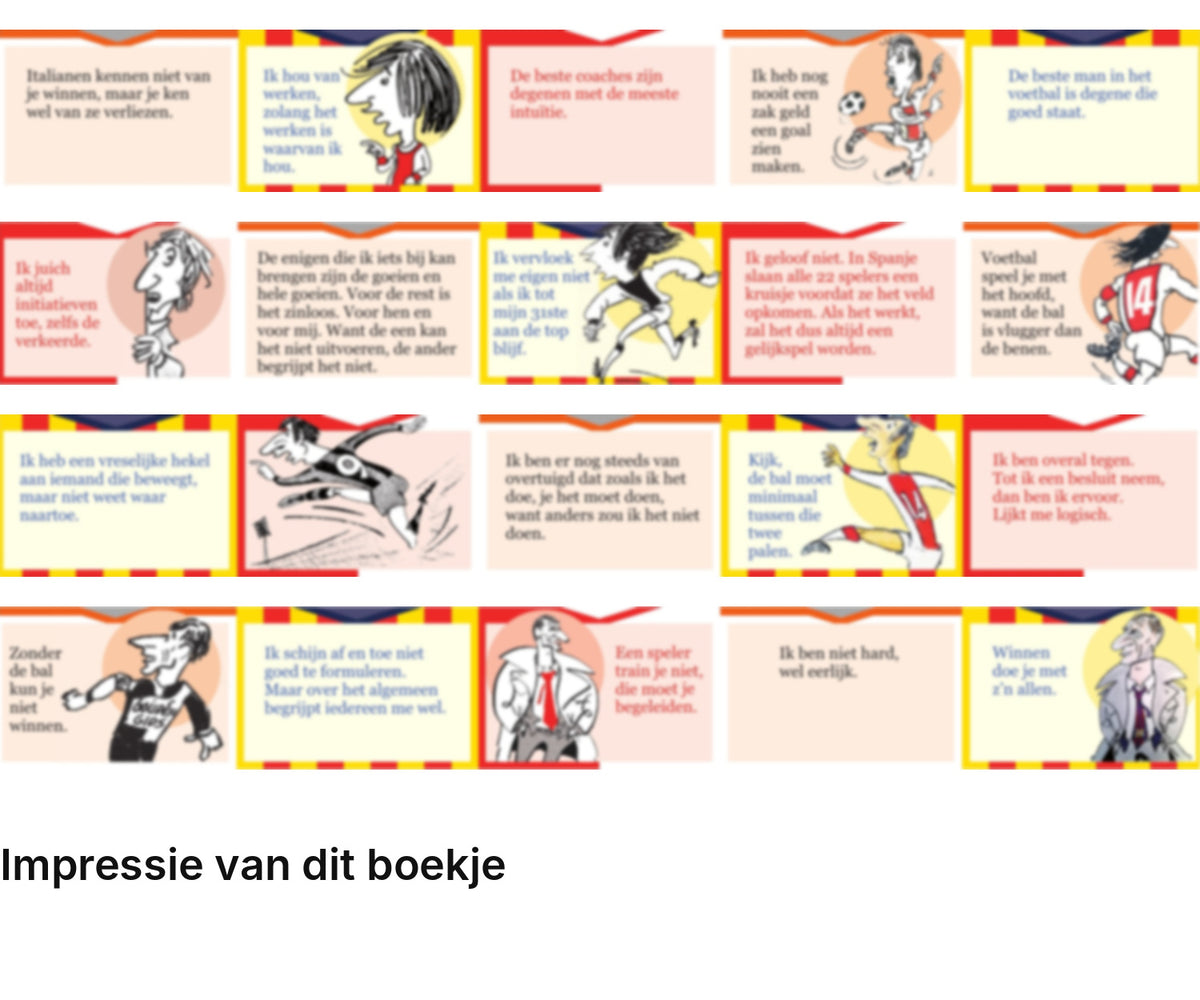 Impressie pagina’s miniatuurboekje Johan Cruijff – Ik hou van werken, zolang het werken is waarvan ik hou – MatchBoox