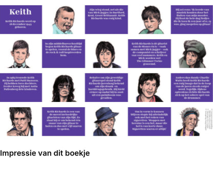 Impressie pagina’s miniatuurboekje Keith Richards – The Rolling Stones – MatchBoox