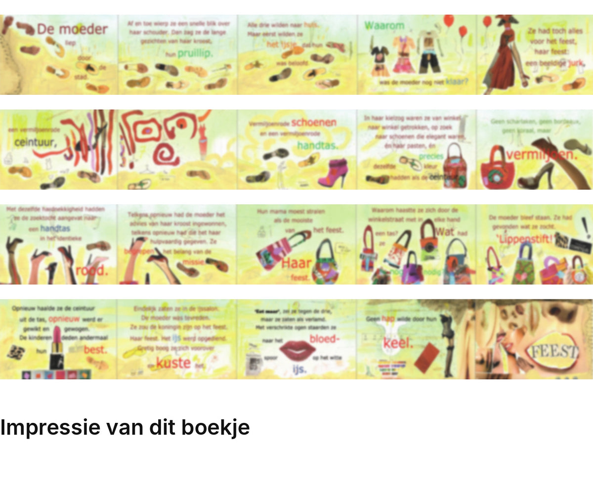 Impressie pagina’s miniatuurboekje Kristien Hemmerechts – Vermiljoen – MatchBoox
