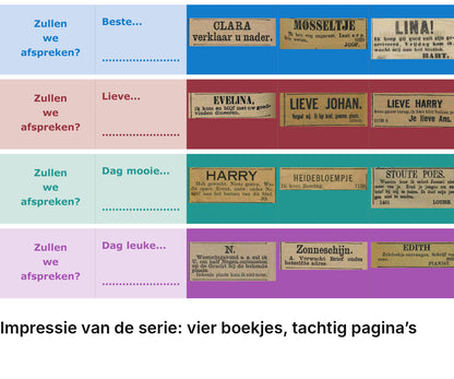 Impressie pagina’s serie miniatuurboekjes Liefde van Toen Serie – MatchBoox