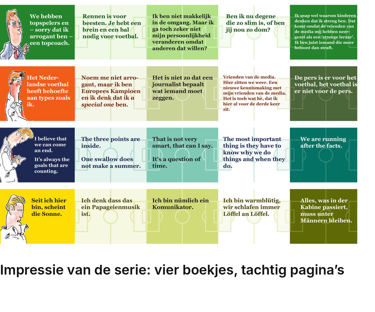 Impressie pagina’s serie miniatuurboekjes Louis van Gaal Serie – MatchBoox