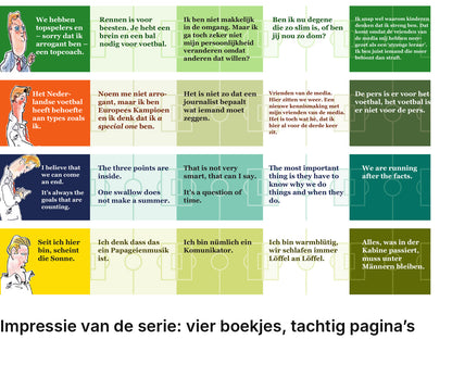 Impressie pagina’s serie miniatuurboekjes Louis van Gaal Serie – MatchBoox
