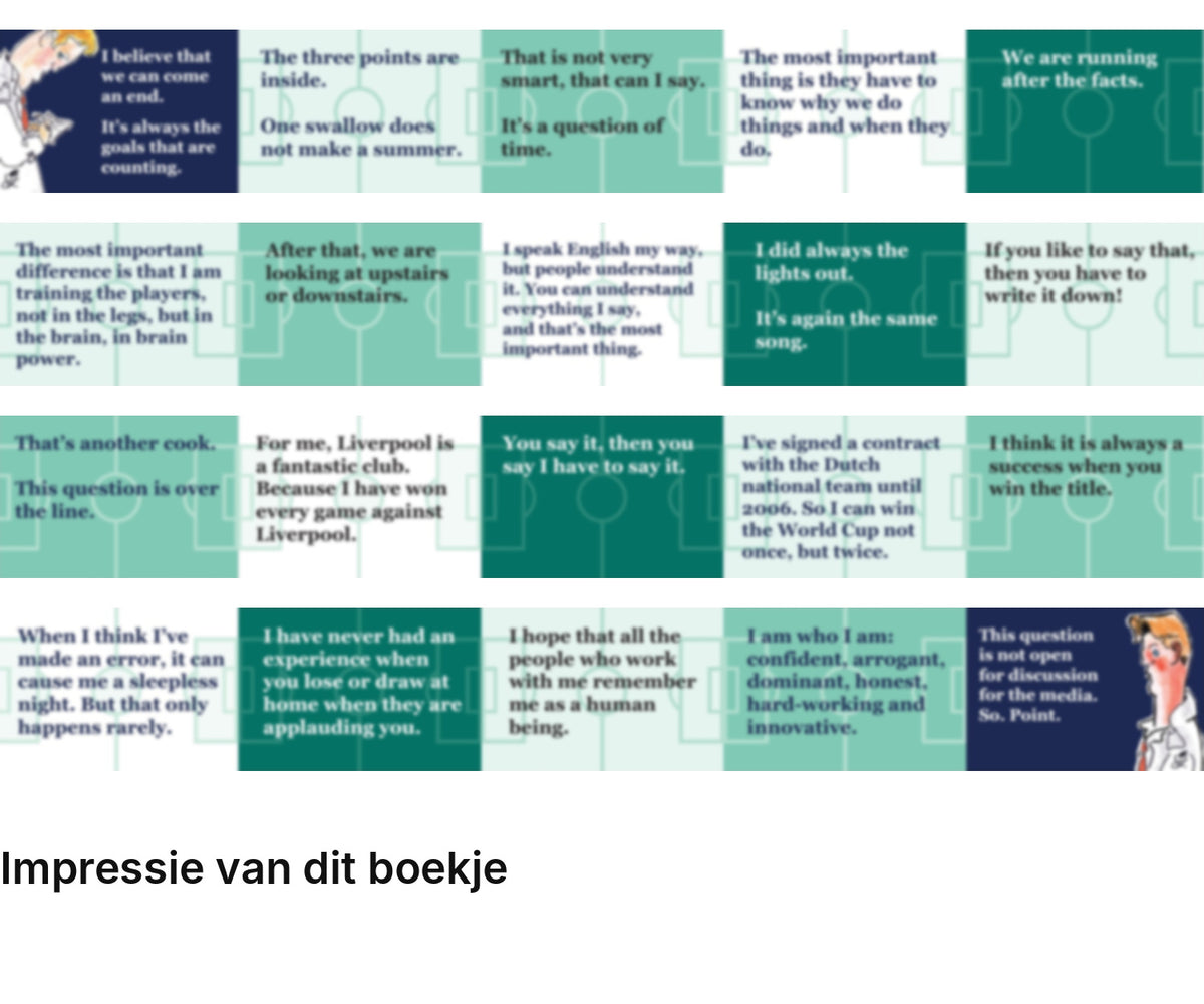 Impressie pagina’s miniatuurboekje Louis van Gaal – That's another cook – MatchBoox