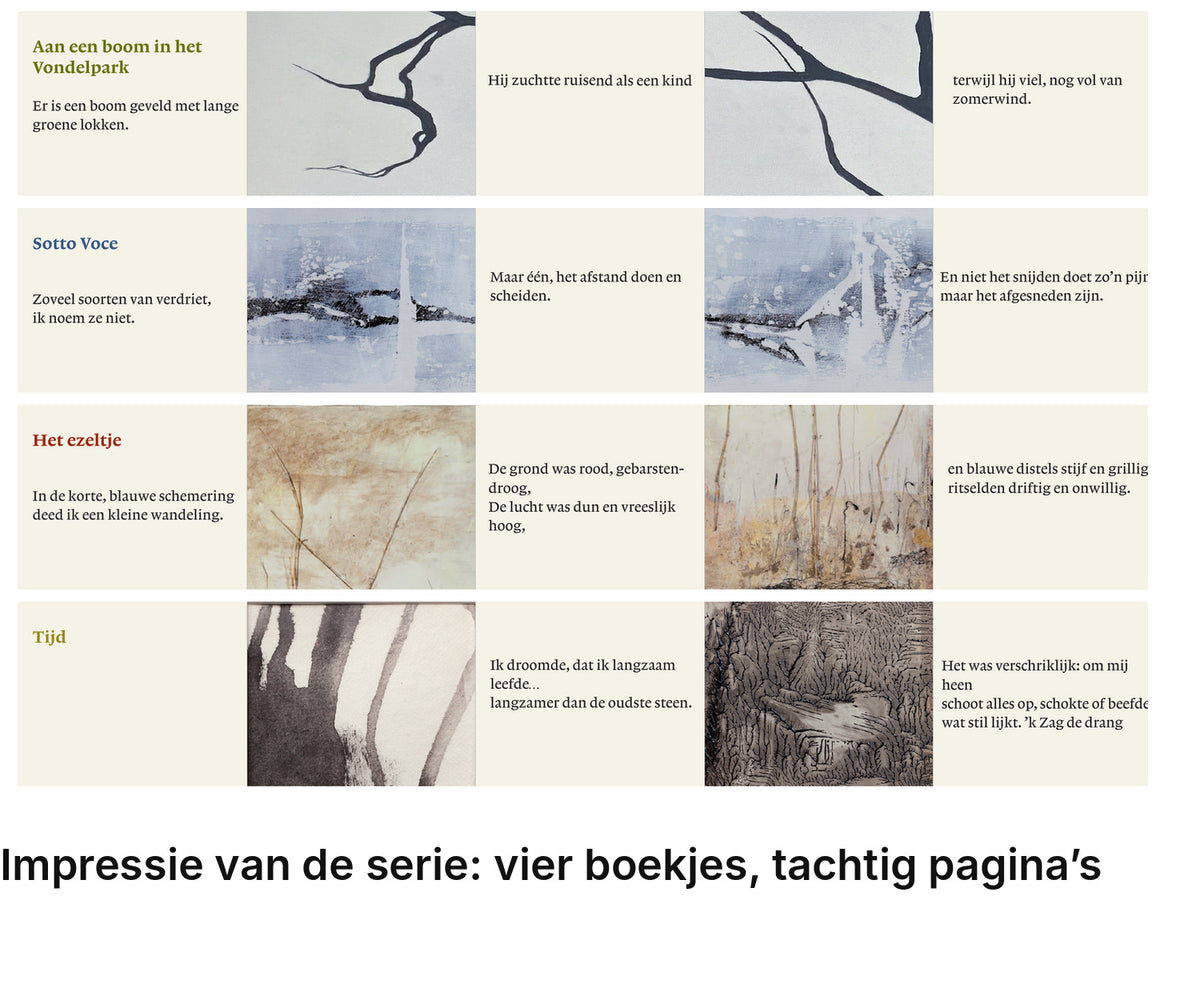 Impressie pagina’s serie miniatuurboekjes M. Vasalis Serie – MatchBoox