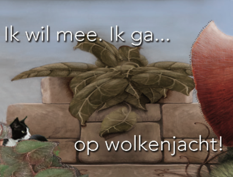 Inkijkpagina uit Anja Jager illustraties – Wolkenjacht, met tekst en originele illustraties – MatchBoox productafbeelding 3