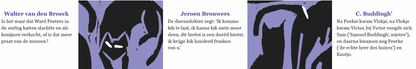 Inkijkpagina uit Bekende schrijvers over katten Serie 1, met tekst en originele illustraties