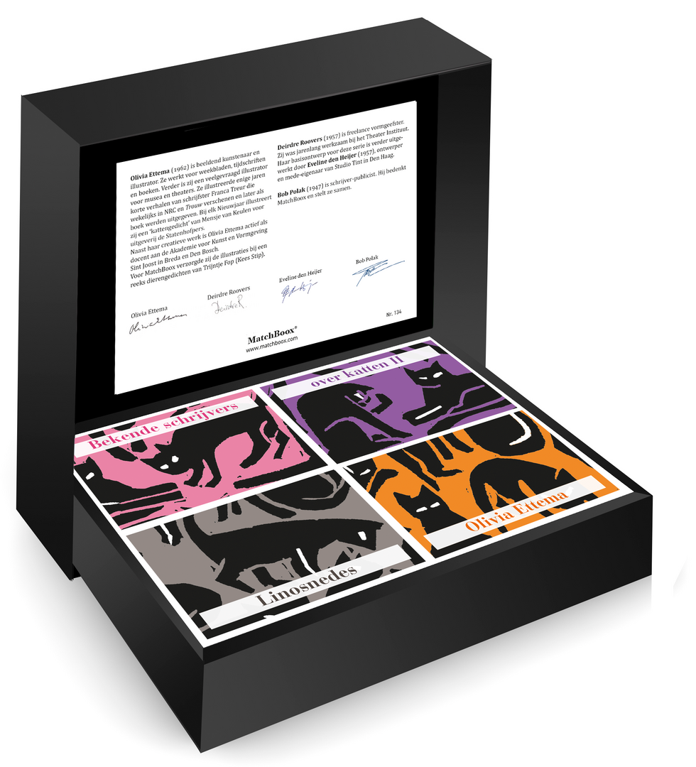Bekende schrijvers over katten Serie 2 in een luxe zwarte MatchBoox-cassette – MatchBoox productafbeelding