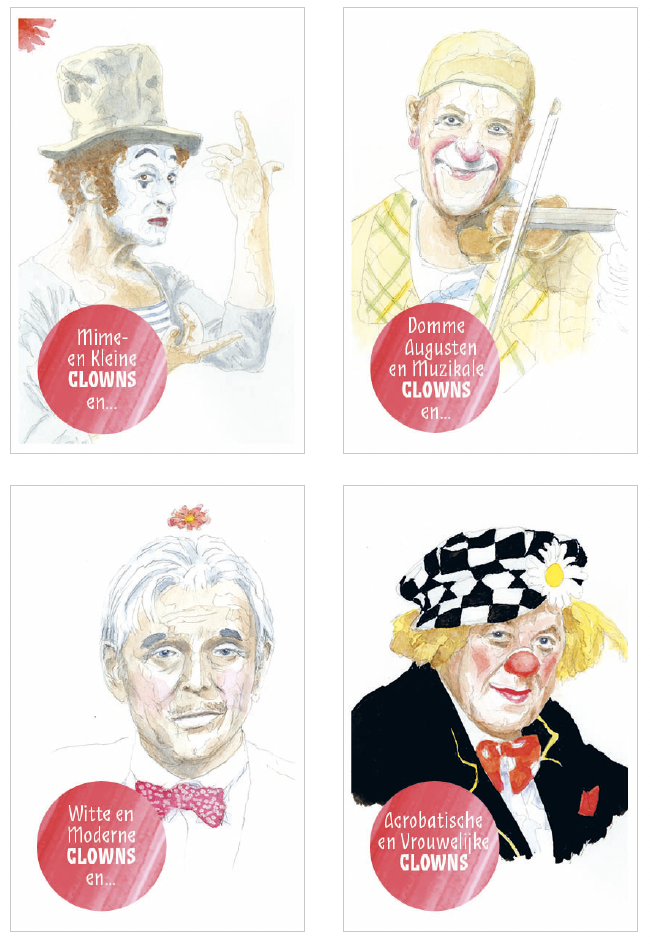 Overzicht van Beroemde Clowns Serie met MatchBoox-miniatuurboeken – MatchBoox productafbeelding