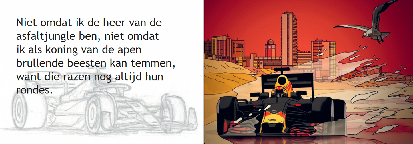 Inkijkpagina uit Bies van Ede – Tarzanbocht, met tekst en originele illustraties – MatchBoox productafbeelding