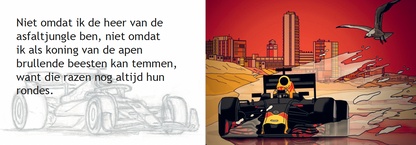 Inkijkpagina uit Bies van Ede – Tarzanbocht, met tekst en originele illustraties
