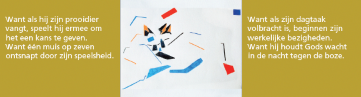 Inkijkpagina uit Christopher Smart – Smarts Katten Serie, met tekst en originele illustraties (2) – MatchBoox productafbeelding