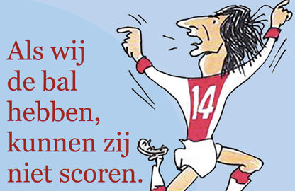 Omslag van Dik Bruynesteyn tekeningen – Als wij de bal hebben kunnen zij niet scoren, handgemaakt MatchBoox-miniatuurboek