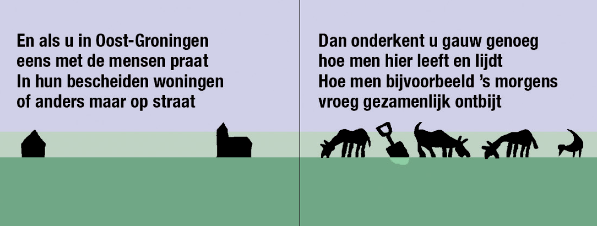 Inkijkpagina uit Drs. P – Oost-Groningen, met tekst en originele illustraties – MatchBoox productafbeelding