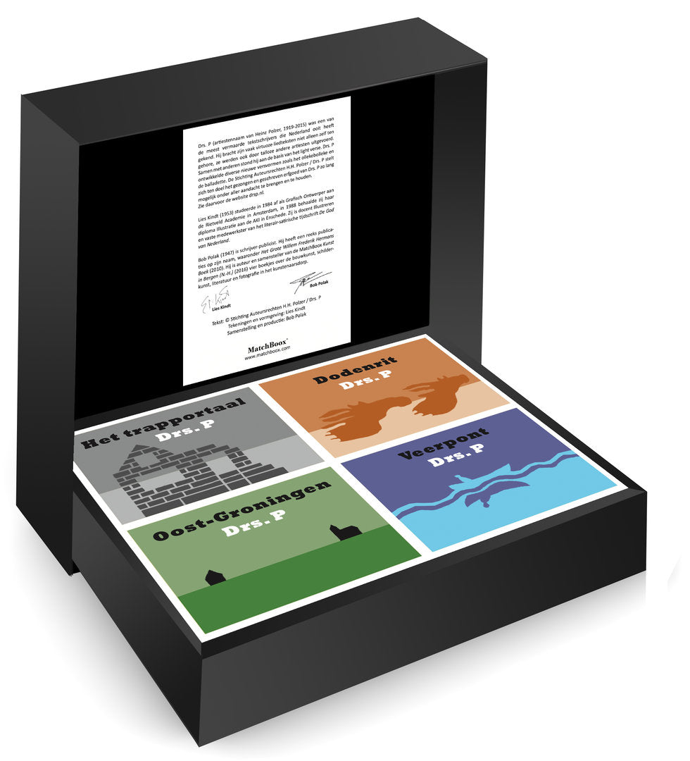Drs. P Serie in een luxe zwarte MatchBoox-cassette – MatchBoox productafbeelding