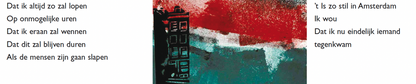 Inkijkpagina uit Edith Brouwer illustraties – Het is stil in Amsterdam, met tekst en originele illustraties