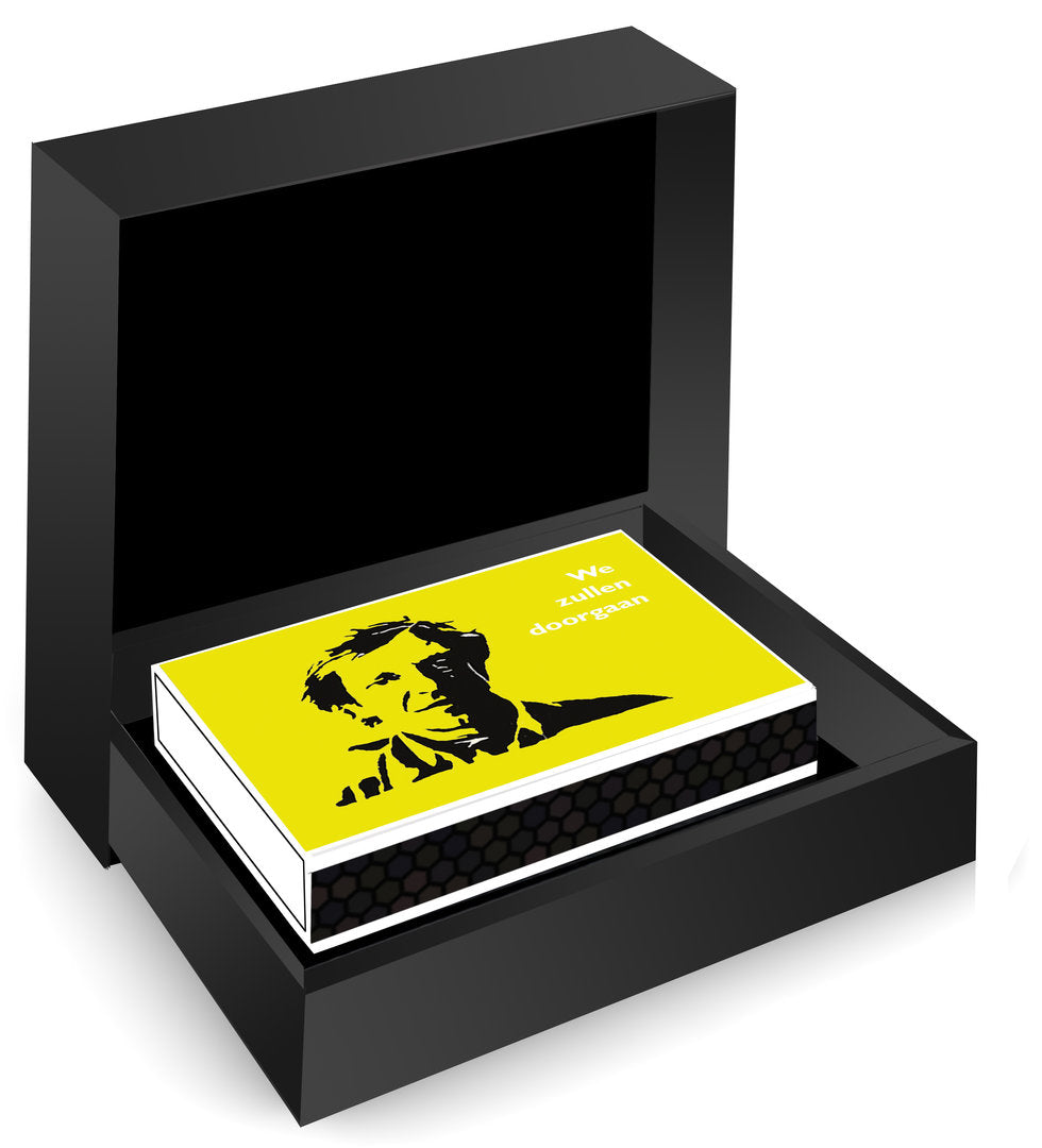 Omslag van Edith Brouwer illustraties – We zullen doorgaan, handgemaakt MatchBoox-miniatuurboek – MatchBoox productafbeelding