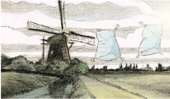 Inkijkpagina uit Eric J. Coolen illustraties – Lage Landen, met tekst en originele illustraties (2) – MatchBoox productafbeelding