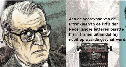 Inkijkpagina uit Eric J. Coolen illustraties – Hermans en het zelfmedelijden, met tekst en originele illustraties