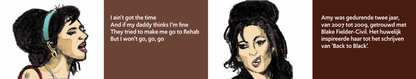 Inkijkpagina uit Amy Winehouse – De Club van 27, met tekst en originele illustraties (2)