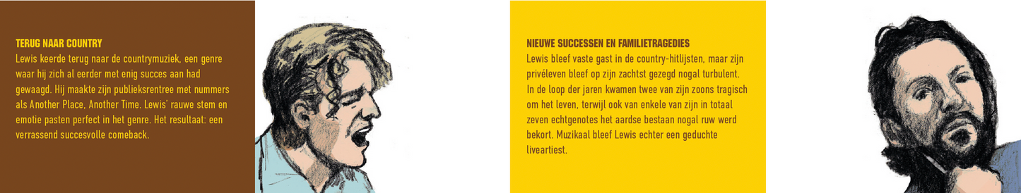 Inkijkpagina uit Jerry Lee Lewis – Rock 'n' Roll, met tekst en originele illustraties (3) – MatchBoox productafbeelding