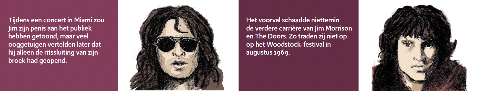 Inkijkpagina uit Jim Morrison – De Club van 27, met tekst en originele illustraties (3) – MatchBoox productafbeelding 4