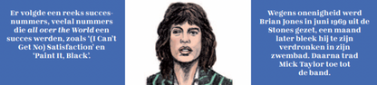 Inkijkpagina uit Mick Jagger – The Rolling Stones, met tekst en originele illustraties