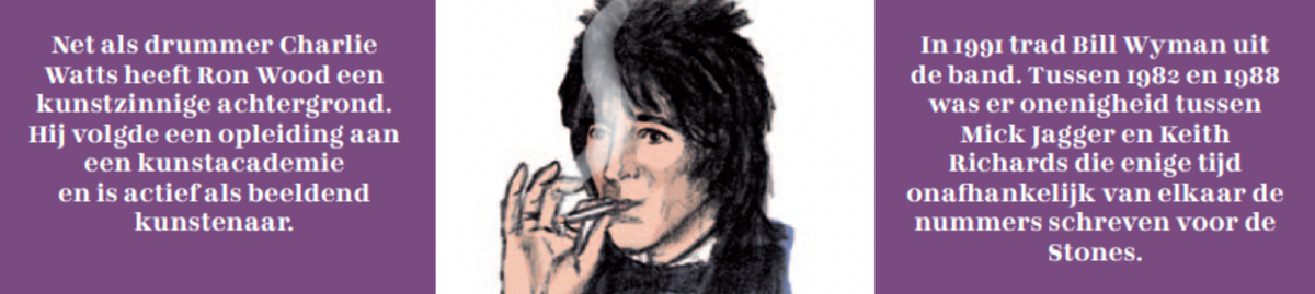 Inkijkpagina uit The Rolling Stones – Mick, Keith, Ron & Charlie Serie, met tekst en originele illustraties (3) – MatchBoox productafbeelding