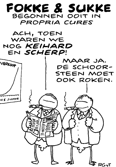 Inkijkpagina uit Fokke en Sukke – Propria Cures, met tekst en originele illustraties (2) – MatchBoox productafbeelding