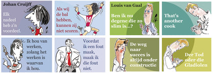 Cover van de gecombineerde Johan Cruijff en Louis van Gaal Series, met tekeningen van Dik Bruynesteyn.