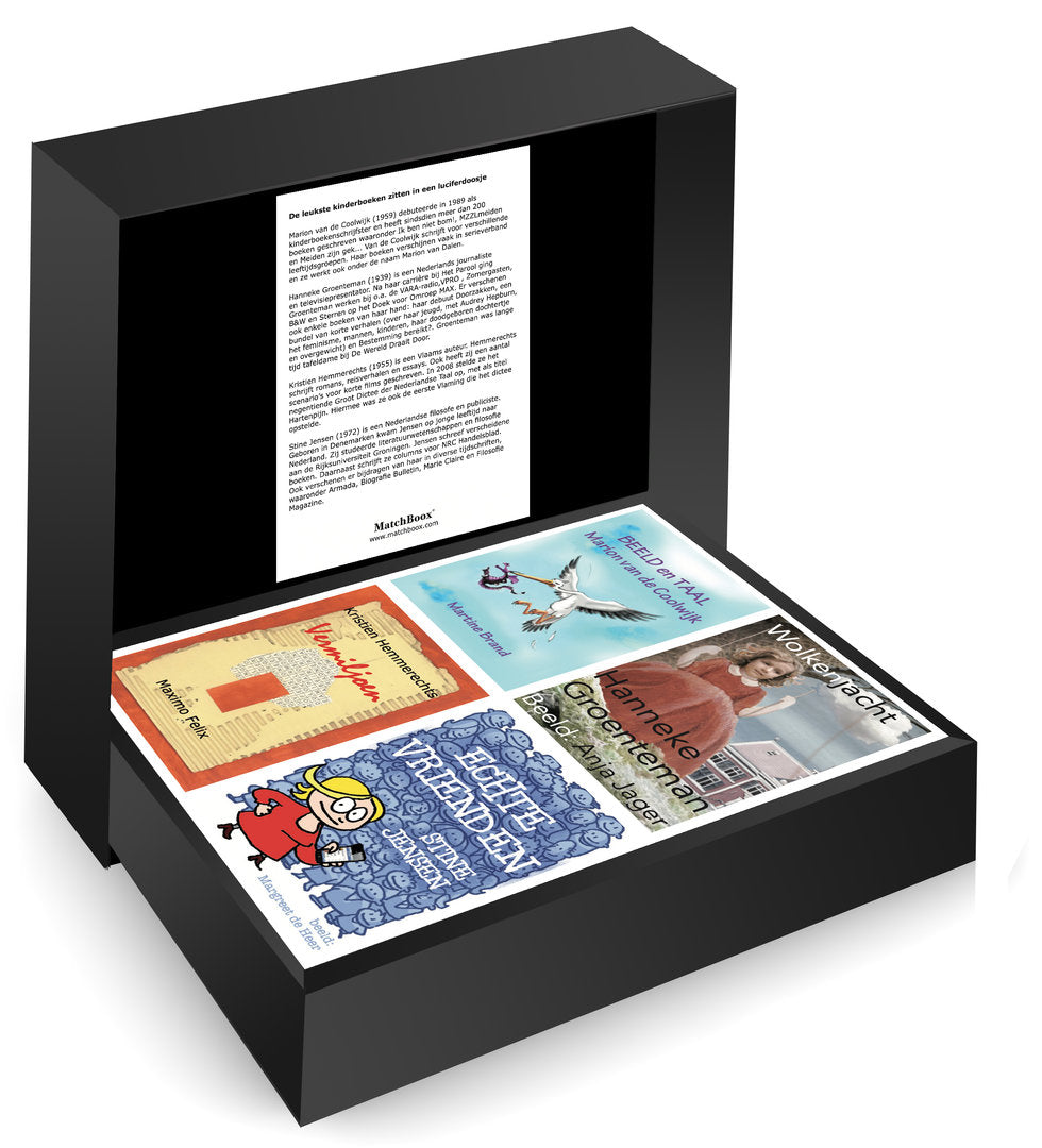 Kinderboeken Serie 2 in een luxe zwarte MatchBoox-cassette – MatchBoox productafbeelding