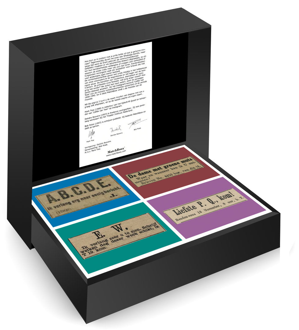 Liefde van Toen Serie in een luxe zwarte MatchBoox-cassette – MatchBoox productafbeelding