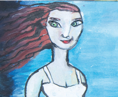 Inkijkpagina uit Marion Bloem illustraties – Een lege tas, met tekst en originele illustraties