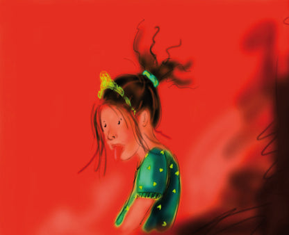 Inkijkpagina uit Martine Brand illustraties – De heks in je hoofd, met tekst en originele illustraties