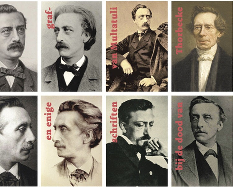 Cover van de Multatuli Serie, vier literaire uitvouwbare miniatuurboeken van MatchBoox over zijn leven en werk. – MatchBoox productafbeelding