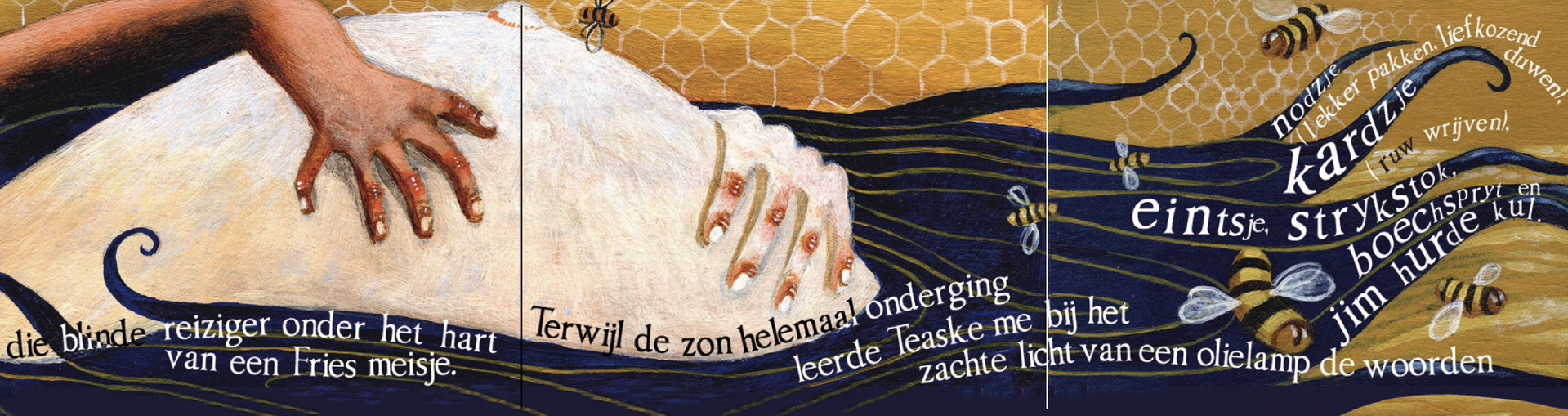Inkijkpagina uit Nanne Meulendijks illustraties – De blinde reiziger, met tekst en originele illustraties (2) – MatchBoox productafbeelding 4