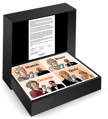 Erik Varekamp illustraties – Lang Leve Ons Oranjehuis in een luxe zwarte MatchBoox-cassette